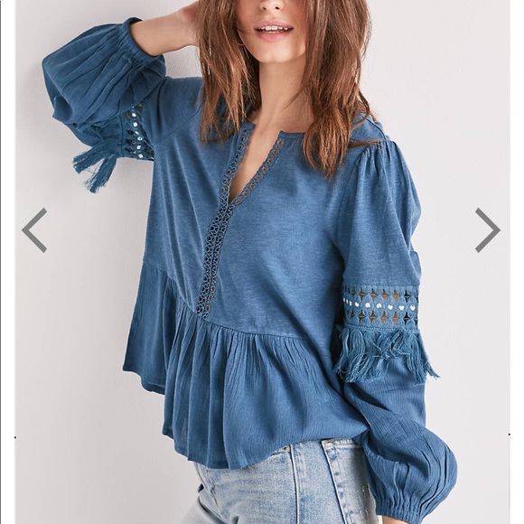 Lucky Brand Tops - Lucky Brand Cutout Peasant Top